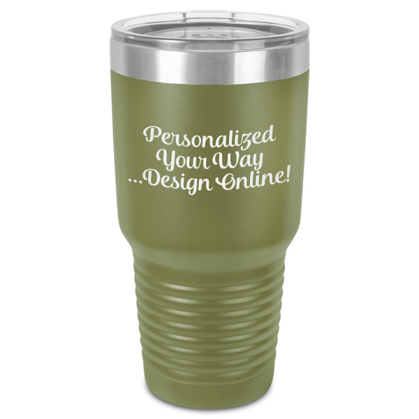 Custom Design Your Own 30 oz Stainless Steel Tumbler - Olive - Single-Sided
