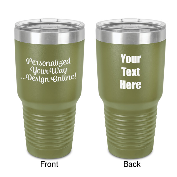 Custom Design Your Own 30 oz Stainless Steel Tumbler - Olive - Double-Sided