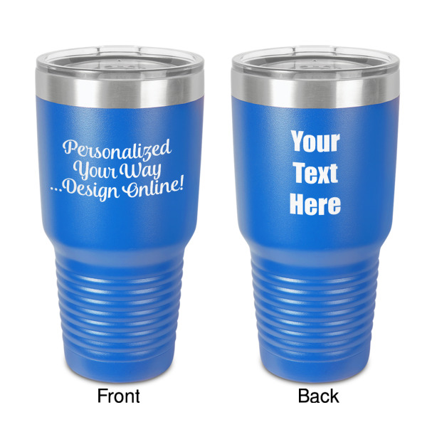 Custom Design Your Own 30 oz Stainless Steel Tumbler - Royal Blue - Double-Sided