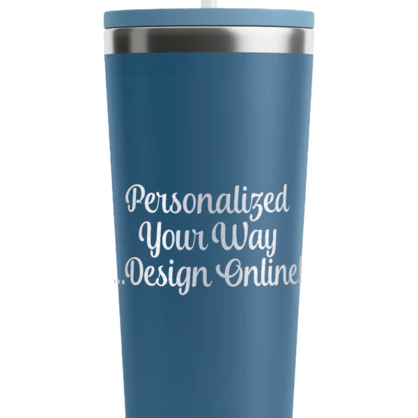 Custom Design - Steel Blue RTIC Everyday Tumbler - 28 oz. - Close Up