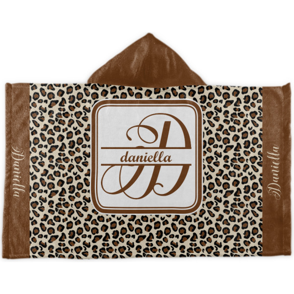 Custom Leopard Print Kids Hooded Towel (Personalized)