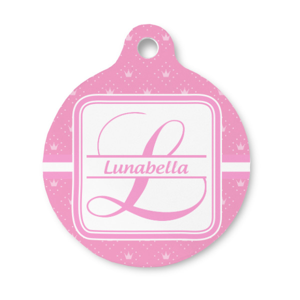 Custom Leopard Print Round Pet ID Tag - Small (Personalized)