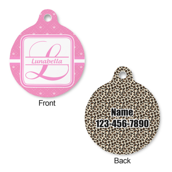Custom Design - Round Pet ID Tag - Small - Front & Back View