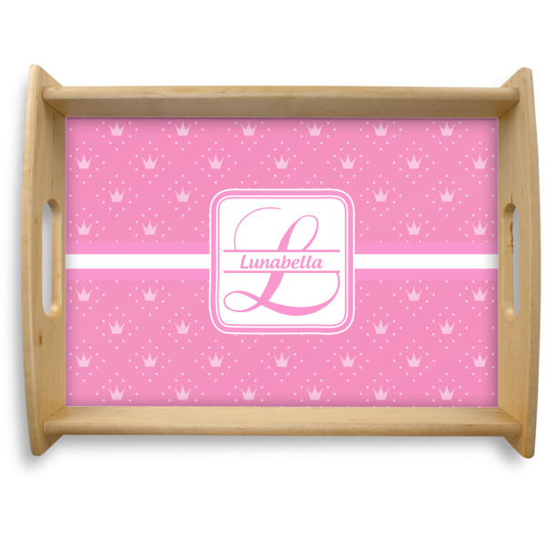 Custom Leopard Print Natural Wooden Tray - Large (Personalized)