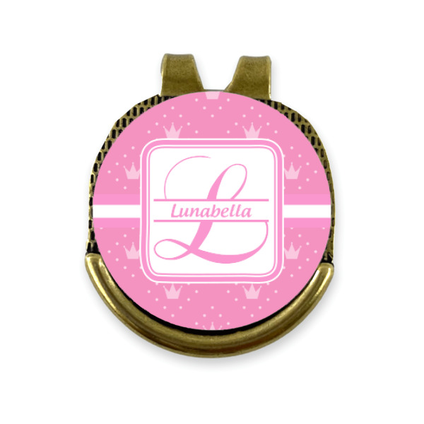 Custom Design - Golf Ball Marker Hat Clip Gold - Front