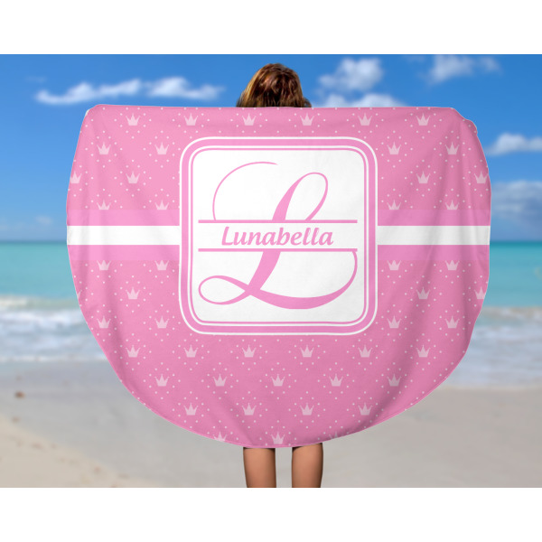 Custom Design - Round Beach Towel - In Use