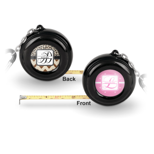 Custom Design - 6ft Pocket Tape Measure w/ Carabiner Hook - Front and Back