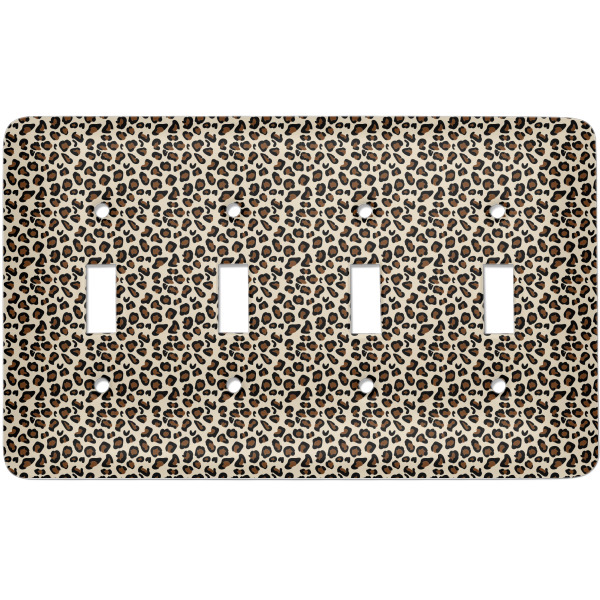 Custom Leopard Print Light Switch Cover (4 Toggle Plate)