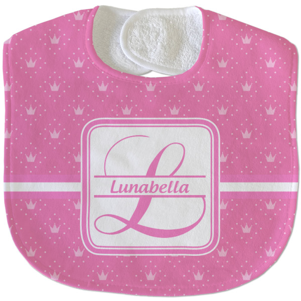 Custom Leopard Print Velour Baby Bib w/ Name and Initial