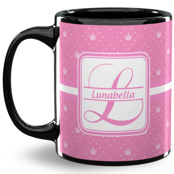 Custom Leopard Print 11 Oz Coffee Mug - Black (Personalized)