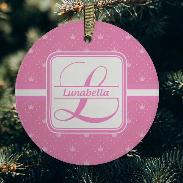 Custom Design - Frosted Glass Ornament - Round (Lifestyle)