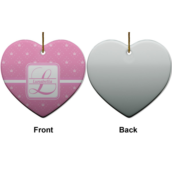 Custom Design - Ceramic Flat Ornament - Heart Front & Back (APPROVAL)