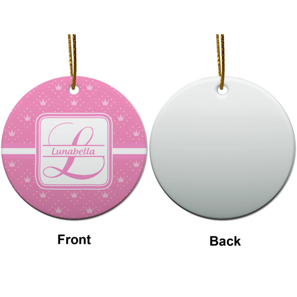 Custom Design - Ceramic Flat Ornament - Circle Front & Back (APPROVAL)