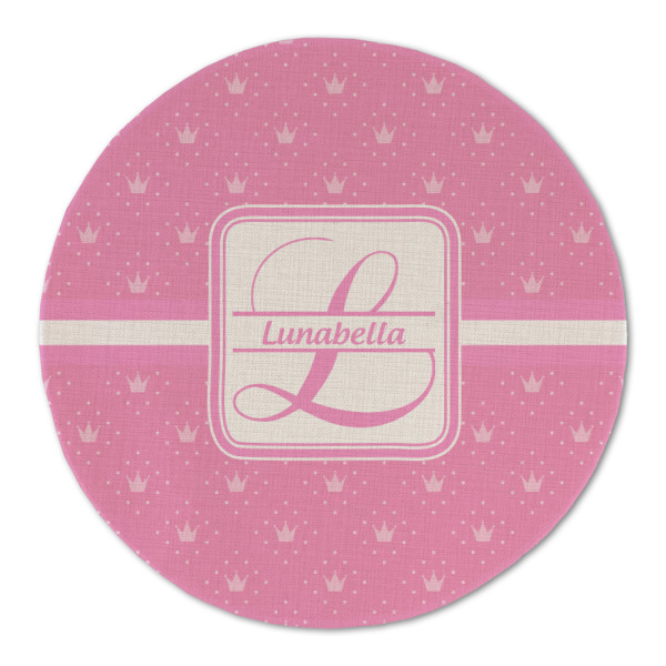 Custom Leopard Print Round Linen Placemat (Personalized)