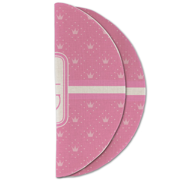 Custom Design - Round Linen Placemats - HALF FOLDED (double sided)