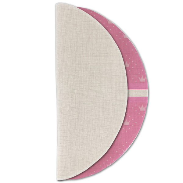 Custom Design - Round Linen Placemats - HALF FOLDED (single sided)