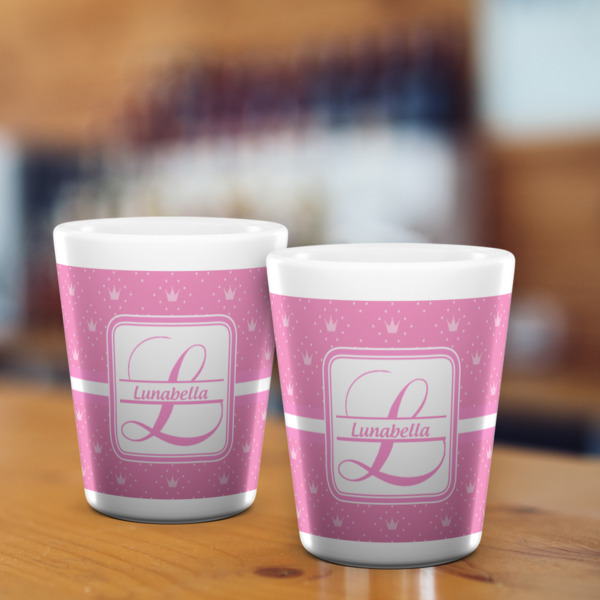 Custom Design - Ceramic Shot Glass - White - Lifestyle