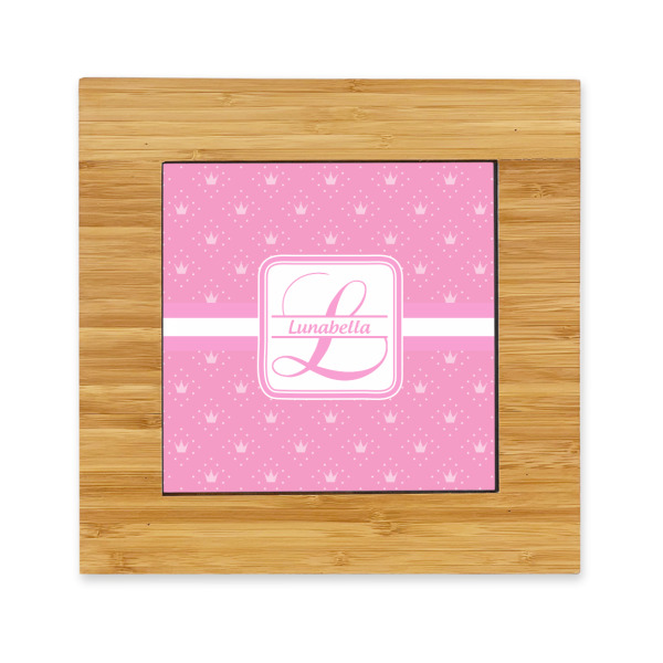 Custom Leopard Print Bamboo Trivet with Ceramic Tile Insert (Personalized)