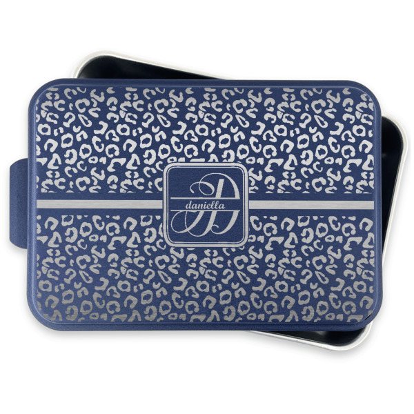 Custom Design - Aluminum Baking Pan - Navy Lid - FRONT w/lid off