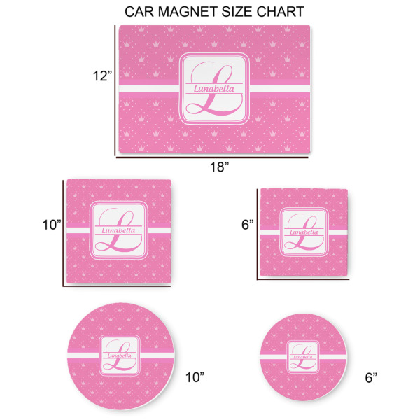 Custom Design - Car Magnets - SIZE CHART