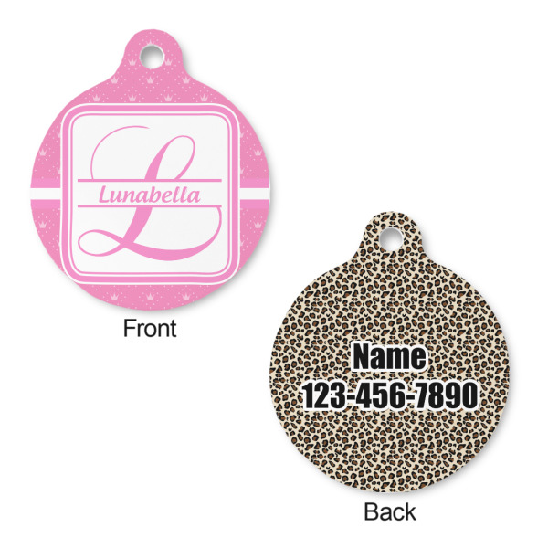 Custom Design - Round Pet ID Tag - Large - Front & Back View