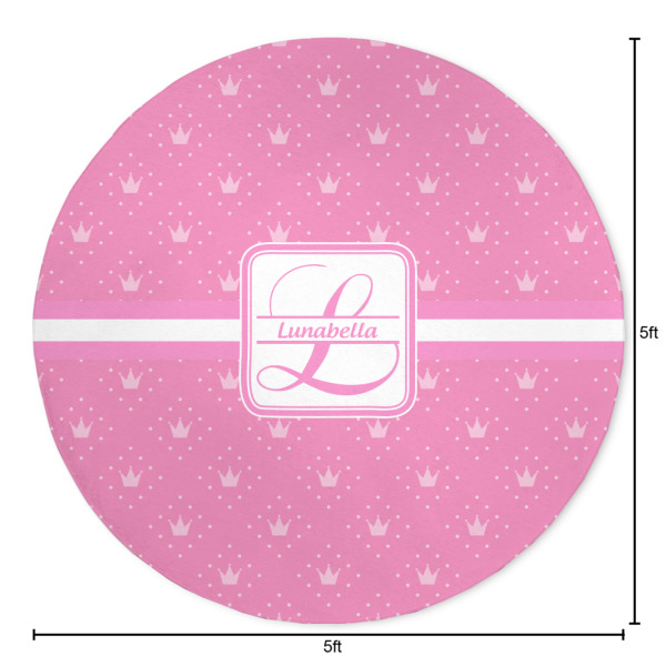 Custom Design - Round 5ft Indoor Rug - Dimensions