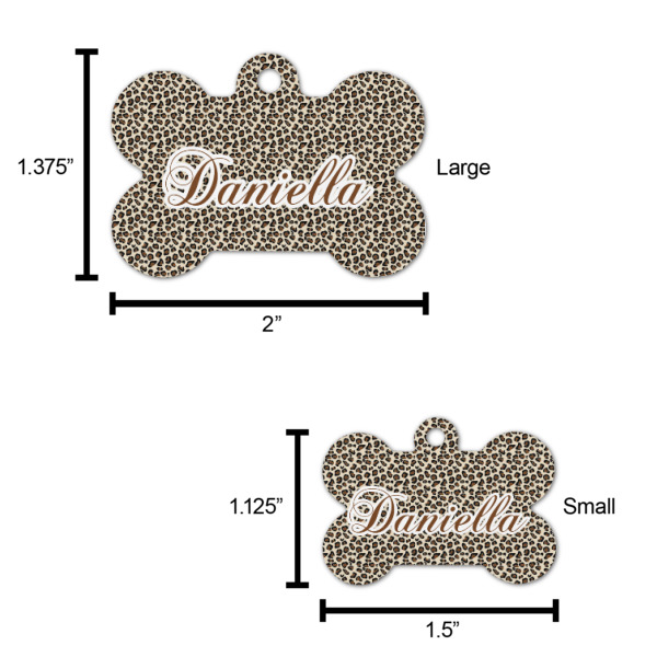 Custom Design - Bone Shaped Dog ID Tags - Comparison Scale