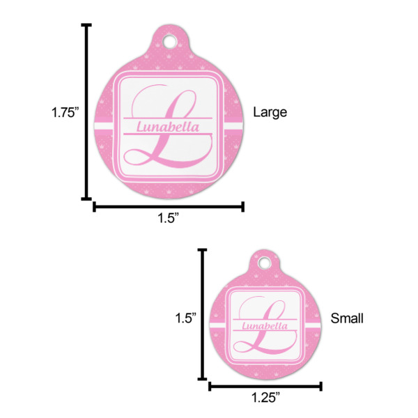 Custom Design - Round Pet ID Tag - Comparison Scale