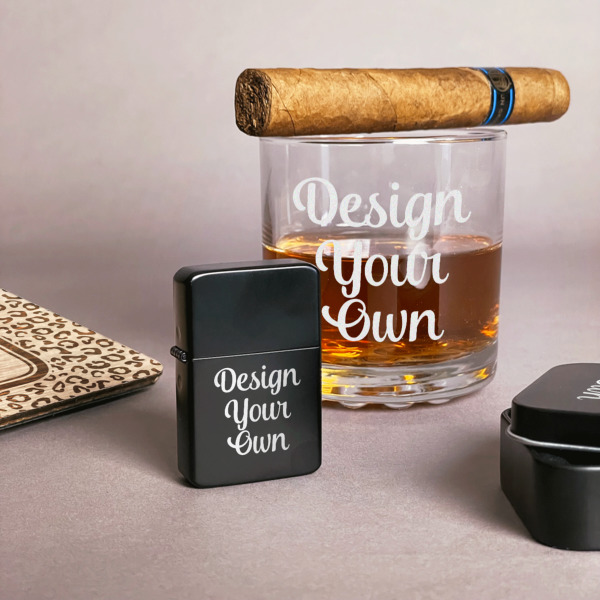 Custom Design - Windproof Lighters - Black - In Context