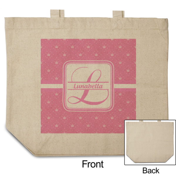 Custom Design - Reusable Cotton Grocery Bag - Front & Back View