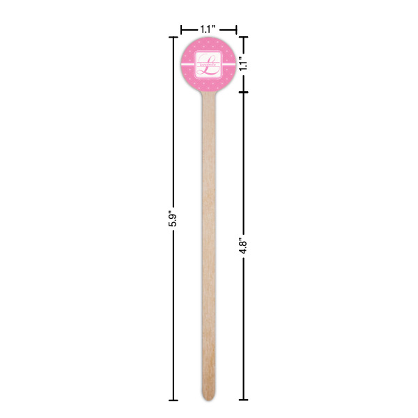 Custom Design - Wooden 6" Stir Stick - Round - Dimensions