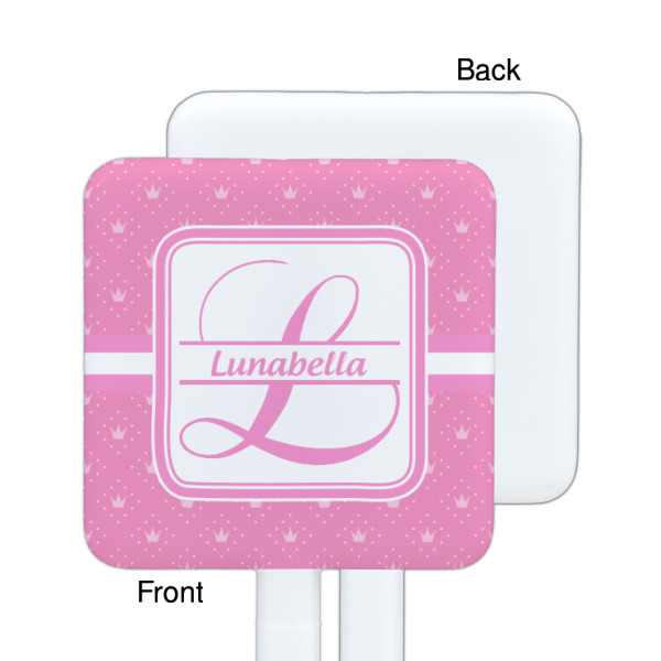 Custom Design - White Plastic Stir Stick - Single Sided - Square - Front & Back
