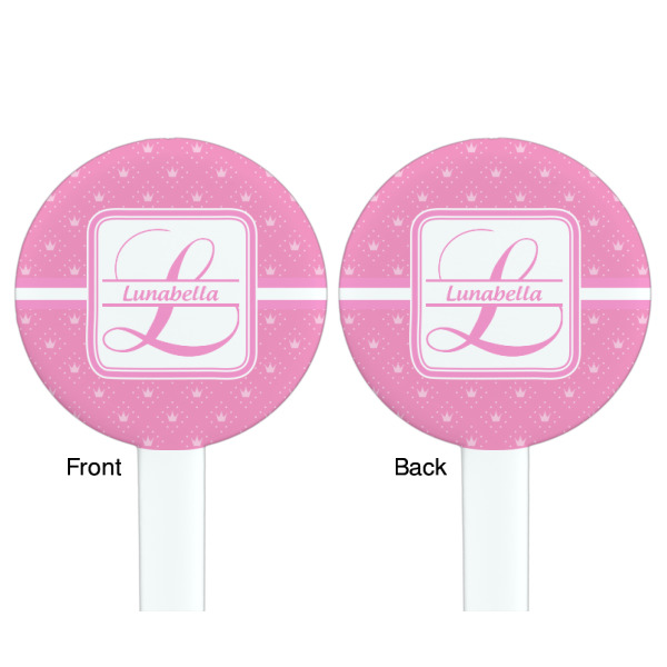 Custom Design - White Plastic 7" Stir Stick - Double Sided - Round - Front & Back