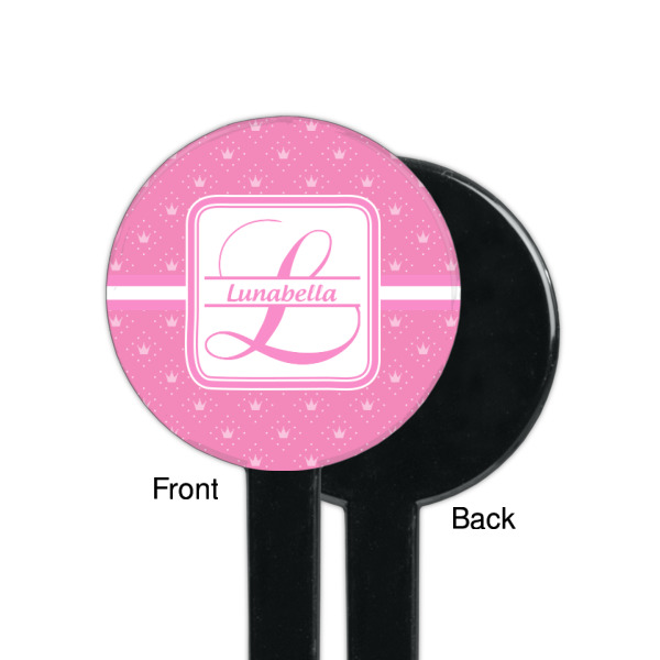 Custom Design - Black Plastic 7" Stir Stick - Single Sided - Round - Front & Back