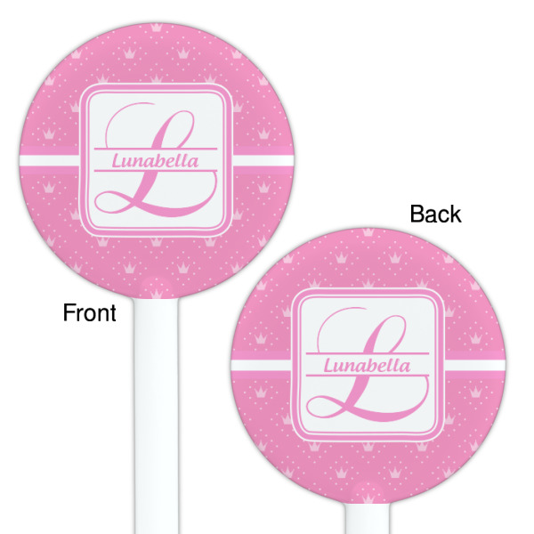 Custom Design - White Plastic 5.5" Stir Stick - Double Sided - Round - Front & Back