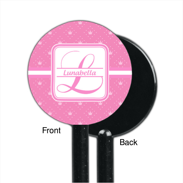 Custom Design - Black Plastic 5.5" Stir Stick - Single Sided - Round - Front & Back
