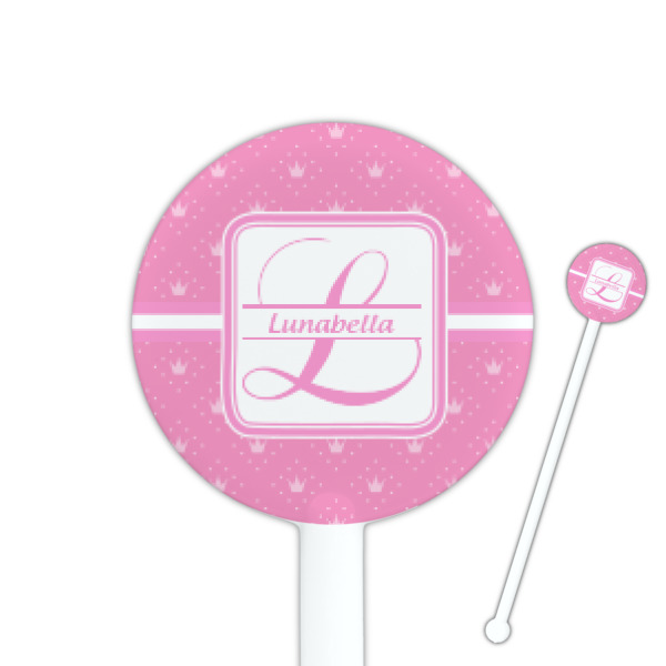 Custom Design Your Own 5.5" Round Plastic Stir Sticks - White - Single-Sided