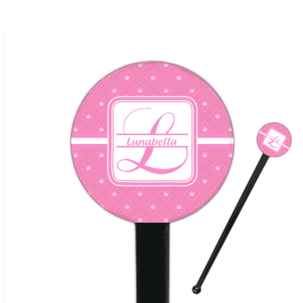 Custom Design Your Own 7" Round Plastic Stir Sticks - Black - Single-Sided