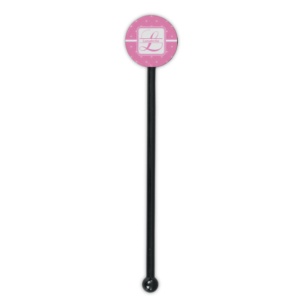 Custom Design - Black Plastic 5.5" Stir Stick - Round - Single Stick