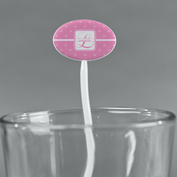 Custom Design - White Plastic 7" Stir Stick - Oval - Main