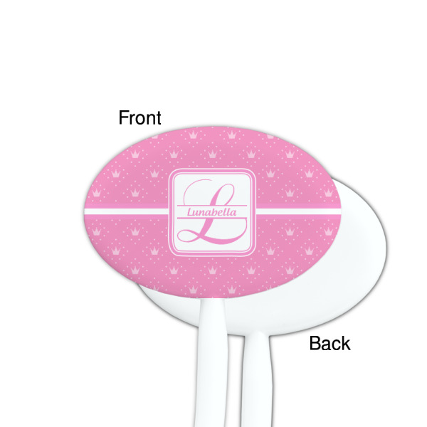 Custom Design - White Plastic 7" Stir Stick - Single Sided - Oval - Front & Back