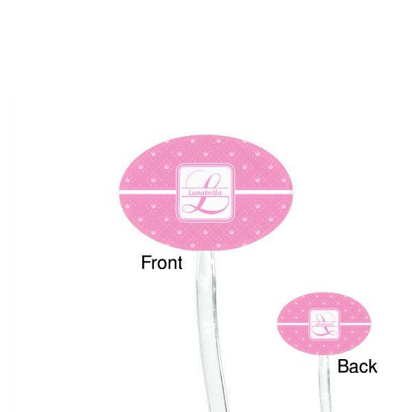 Custom Design - Clear Plastic 7" Stir Stick - Oval - Front & Back