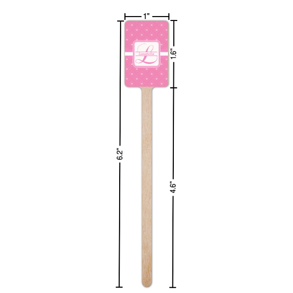 Custom Design - Wooden 6.25" Stir Stick - Rectangular - Dimensions