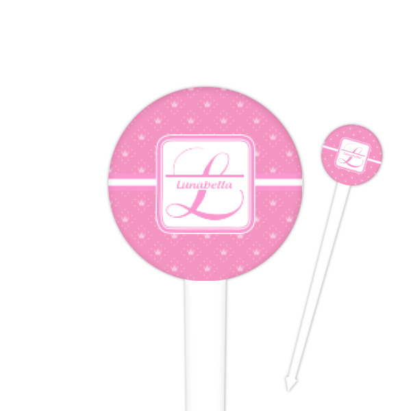 Custom Leopard Print 4" Round Plastic Food Picks - White - Double Sided (Personalized)