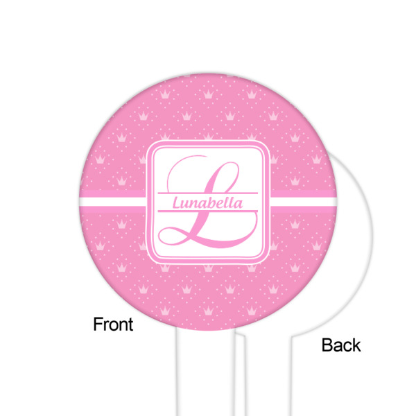 Custom Design - White Plastic 6" Food Pick - Round - Single Sided - Front & Back