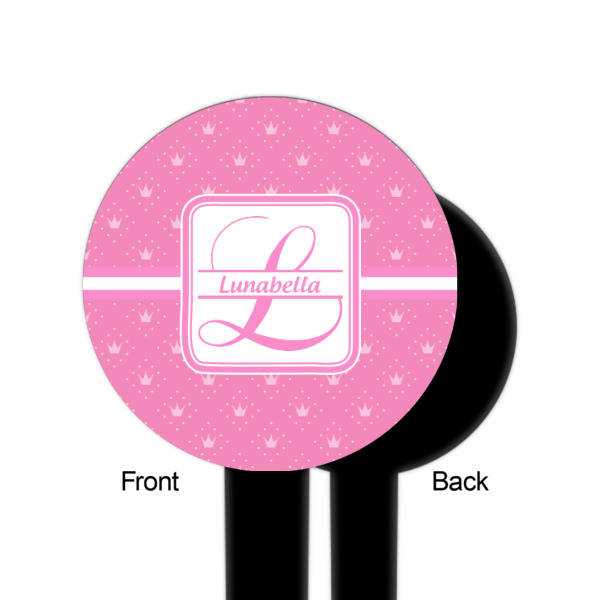 Custom Design - Black Plastic 6" Food Pick - Round - Single Sided - Front & Back