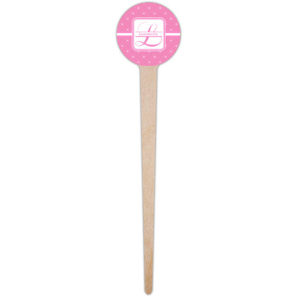 Custom Design - Wooden 4" Food Pick - Round - Single Pick