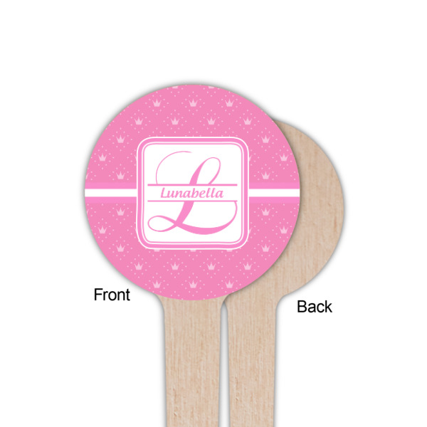 Custom Design - Wooden 4" Food Pick - Round - Single Sided - Front & Back