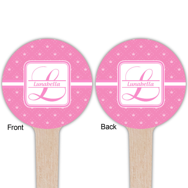 Custom Design - Wooden 4" Food Pick - Round - Double Sided - Front & Back