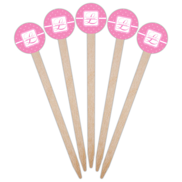 Custom Design - Wooden 6" Food Pick - Round - Fan View